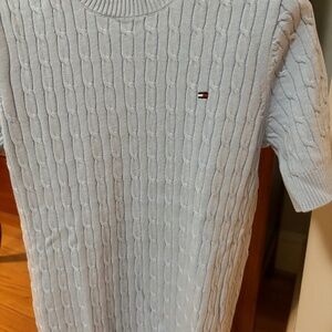 Light baby blue short sleeve sweater